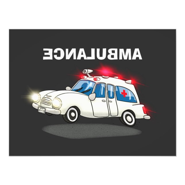 Cartoon Ambulance Fotodruck (Vorne)