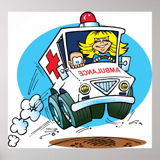 Cartoon Ambulance Poster (Vorne)