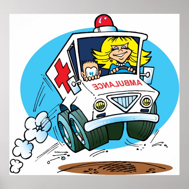 Cartoon Ambulance Poster (Vorne)
