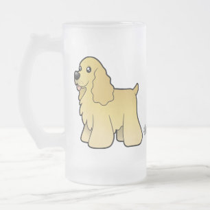 Cartoon-amerikanischer Cockerspaniel Mattglas Bierglas