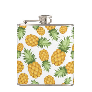 Cartoon-Ananas-Muster Flachmann