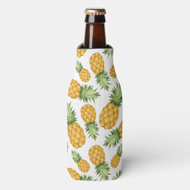 Cartoon Ananas-Muster Flaschenkühler (Flaschenvorderseite)