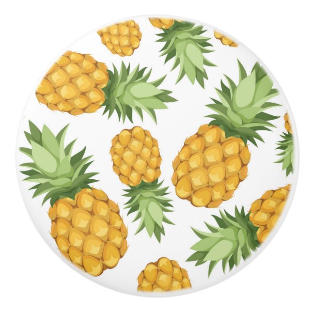Cartoon Ananas-Muster Keramikknauf (Vorderseite)