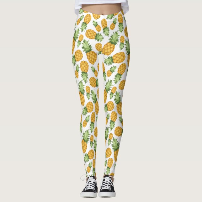 Cartoon-Ananas-Muster Leggings (Vorderseite)