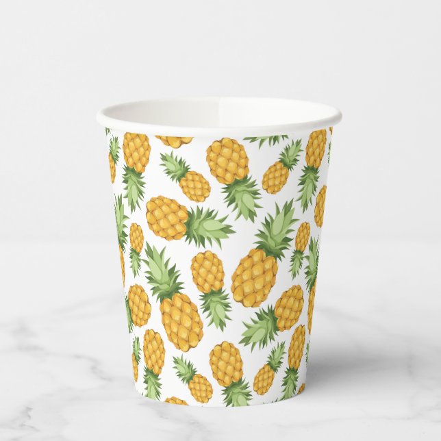 Cartoon Ananas Muster Pappbecher (Links)