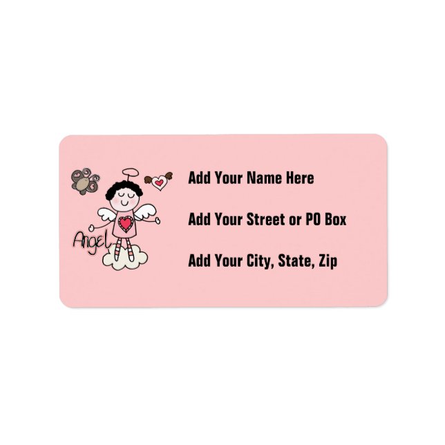 Cartoon Angel Adressaufkleber (Vorne)