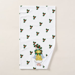 Cartoon Angel Holly Weihnachtshandtuch Handtuch