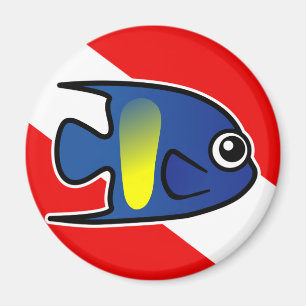 Cartoon Angelfish Angelfischflagge Magnet