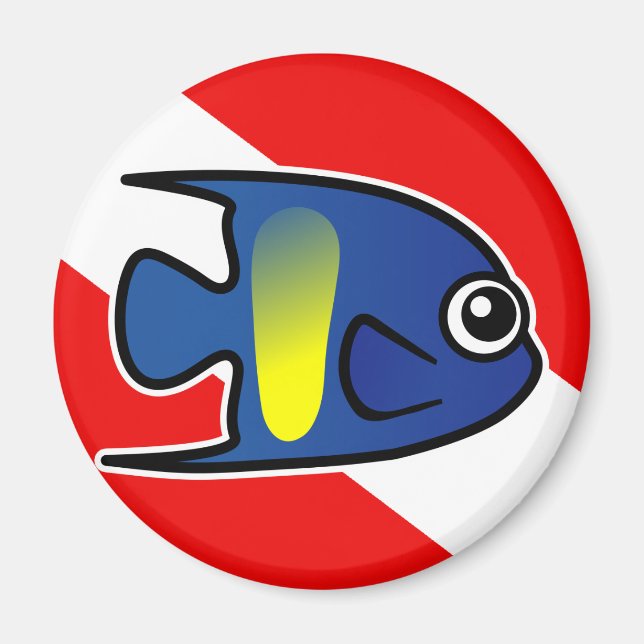 Cartoon Angelfish Angelfischflagge Magnet (Vorne)