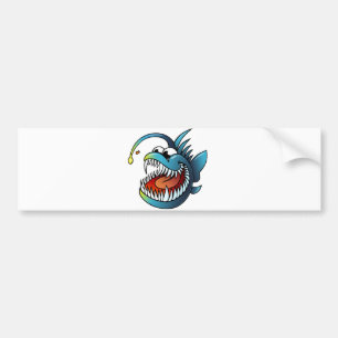 Cartoon-Angler-Fische Autoaufkleber