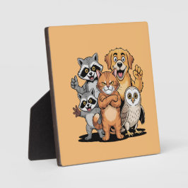 Cartoon Animal Friends Team Illustration Fotoplatte