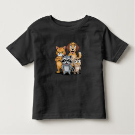 Cartoon Animal Friends Team Illustration Kleinkind T-shirt