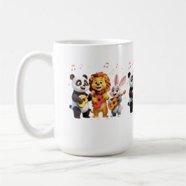 🎵 Cartoon Animal Music Party – Fun & Cute Musical Kaffeetasse