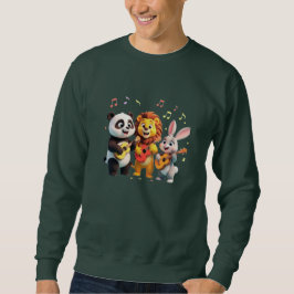 🎵 Cartoon Animal Music Party – Fun & Cute Musical Sweatshirt