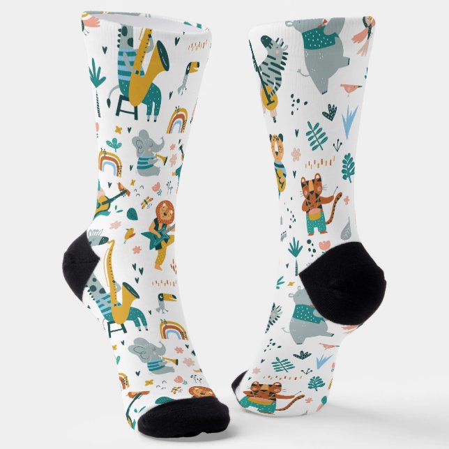 Cartoon Animals Band Socken (Gewinkelt)