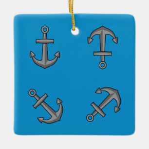 Cartoon-Anker-Set Keramikornament