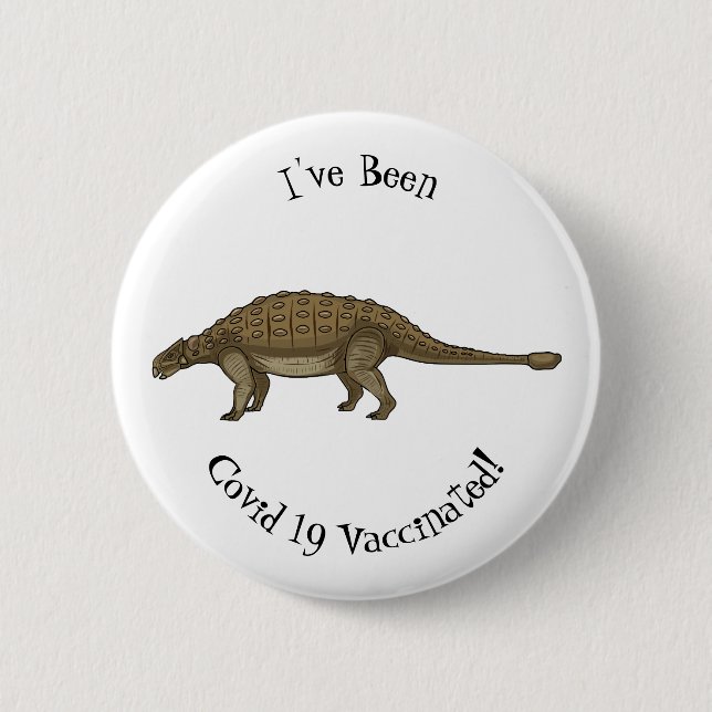 Cartoon Ankylosaurus Button (Vorderseite)