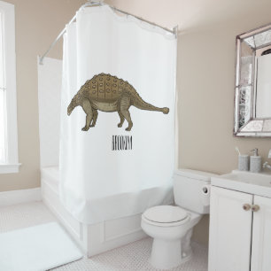 Cartoon Ankylosaurus Duschvorhang
