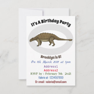 Cartoon Ankylosaurus Einladung