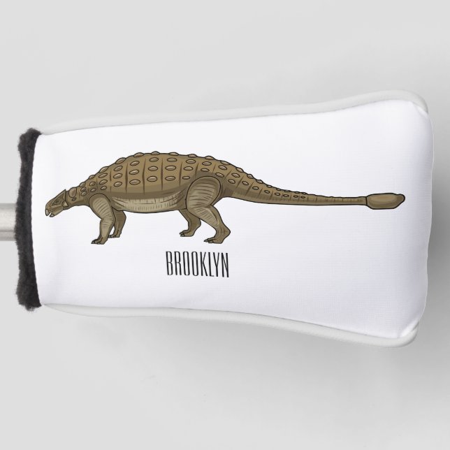 Cartoon Ankylosaurus Golf Headcover (Vorderseite)