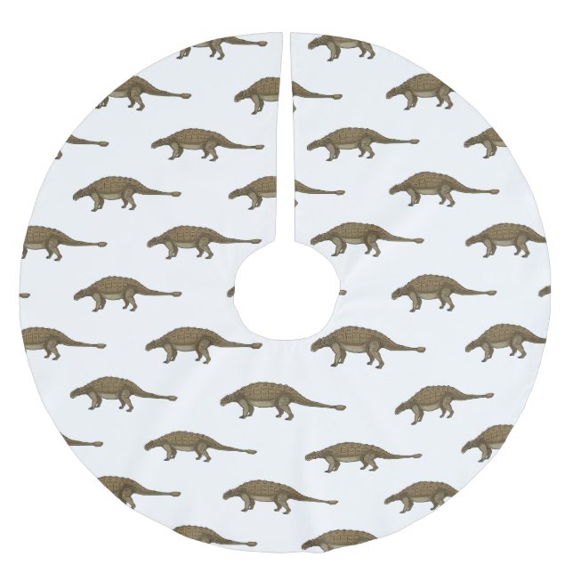 Cartoon Ankylosaurus Polyester Weihnachtsbaumdecke (Vorderseite)