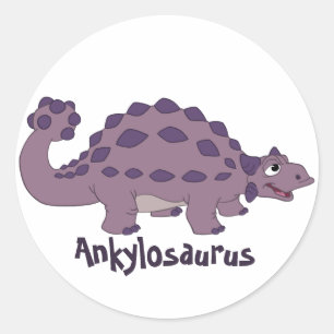 Cartoon Ankylosaurus Runder Aufkleber