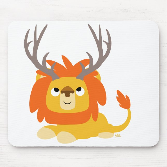 Cartoon Antlered Lion mousepad (Vorne)