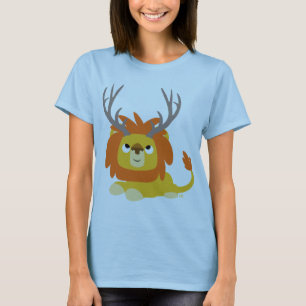 Cartoon Antlerische Löwenin T - Shirt