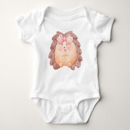 Cartoon Aquarell-Igel mit rosa Bugbesitz Baby Strampler