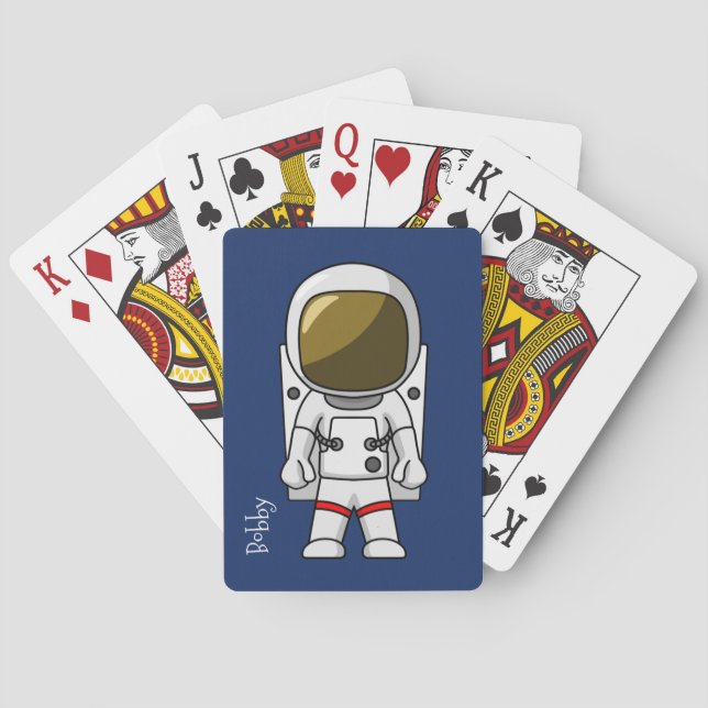 Cartoon-Astronauten-Spielkarten Spielkarten (Rückseite)