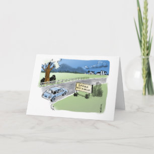 Cartoon auf der Autobahn SPAM für Happy Birthday Karte