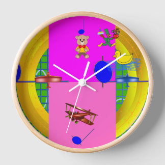 Cartoon auf der PinkWall-Uhr, 8" Rundtakryluhr Uhr