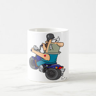 Cartoon auf einer Motorrad-Tasse Kaffeetasse