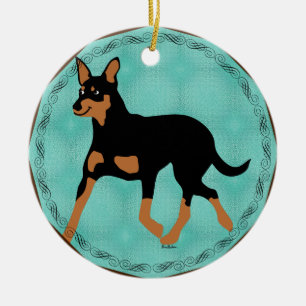 Cartoon Australian Kelpie Trotting 2 Keramik Ornament