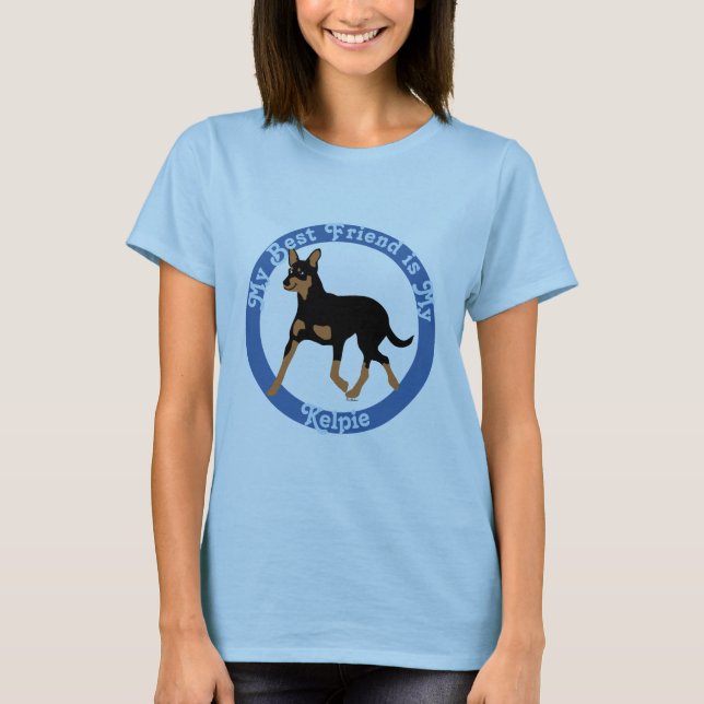 Cartoon Australian Kelpie Trotting 2 T-Shirt (Vorderseite)