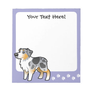 Cartoon Australian Shepherd Notizblock