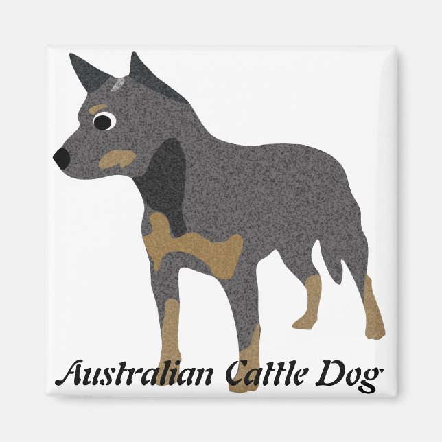 Cartoon Australischer Rinderhund Magnet (Vorne)
