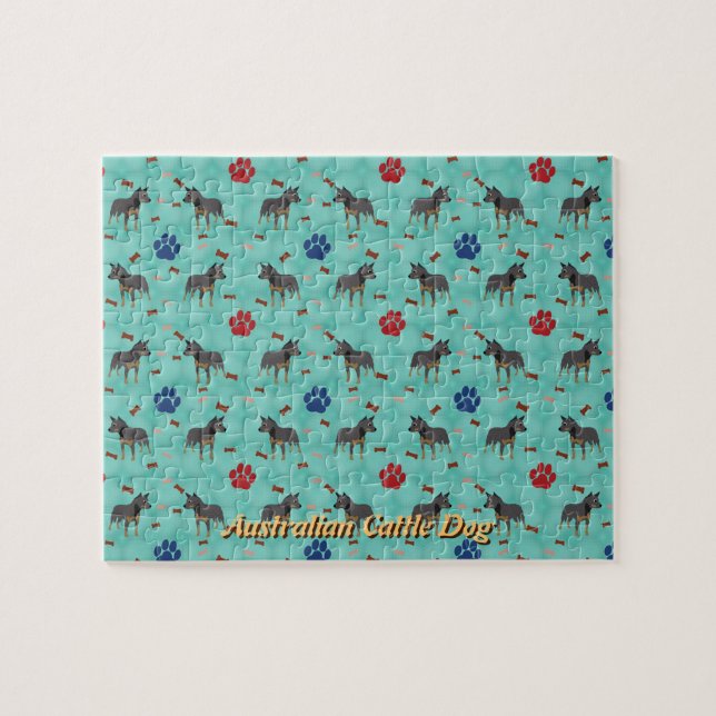 Cartoon Australischer Rinderhund Puzzle (Horizontal)