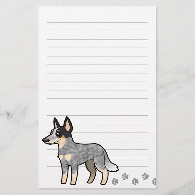 Cartoon-australischer Viehhund/Kelpie Briefpapier (Vorderseite)