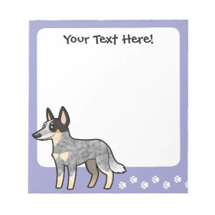 Cartoon-australischer Viehhund/Kelpie Notizblock