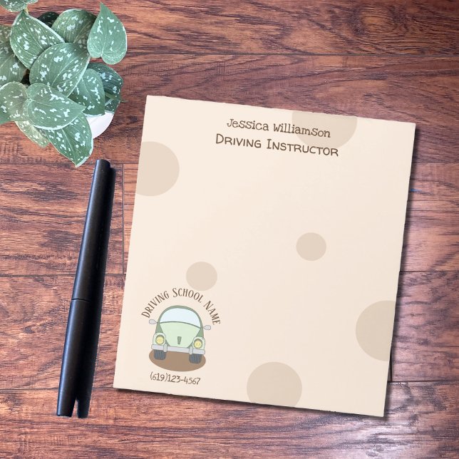 Cartoon Autofahrer Schullehrer Notepad Notizblock (Von Creator hochgeladen)