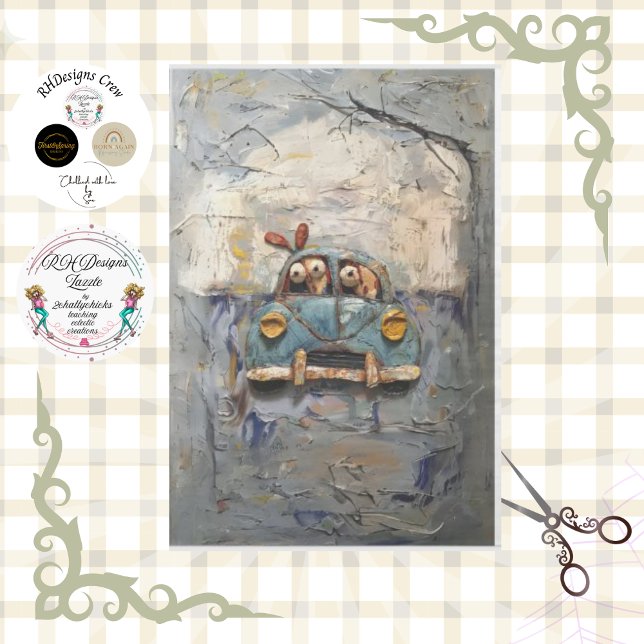 Cartoon-Autofiguren mit texturiertem Look Seidenpapier (Von Creator hochgeladen)