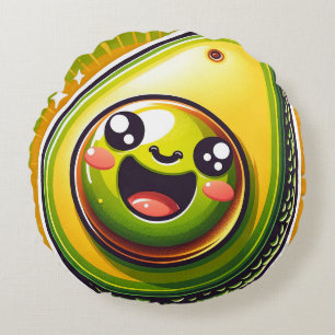 Cartoon Avocado Halb Rundkissen - Whimsical Rundes Kissen