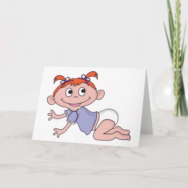 Cartoon Baby Crawling Grußkarten Karte (Vorderseite)