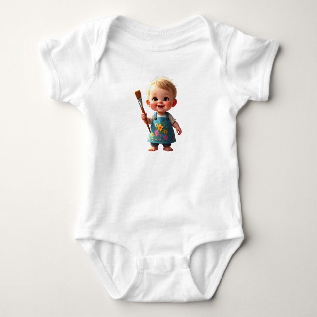 Cartoon Baby gekleidet als Künstler Strampler (Vorderseite)