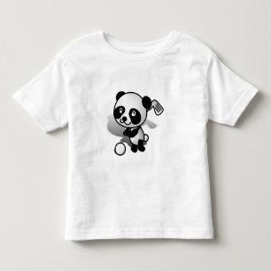 Cartoon Baby Panda Bear Golfing on Green Kleinkind T-shirt