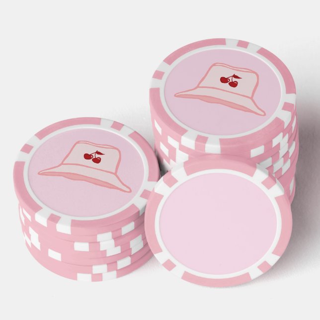Cartoon-Baby-Rosa-Coque-Cherry-Eimerhut  Pokerchips (Stapel)