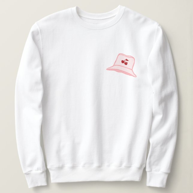 Cartoon-Baby-Rosa-Coquette-Kirsche-Eimerhut  Sweatshirt (Design vorne)
