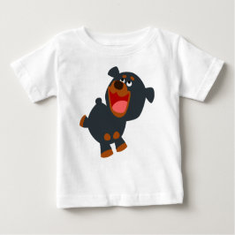 Cartoon Baby Rottweiler Baby T - Shirt