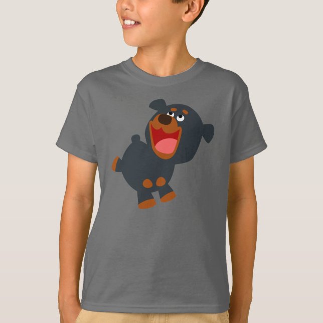 Cartoon Baby Rottweiler Children T - Shirt (Vorderseite)